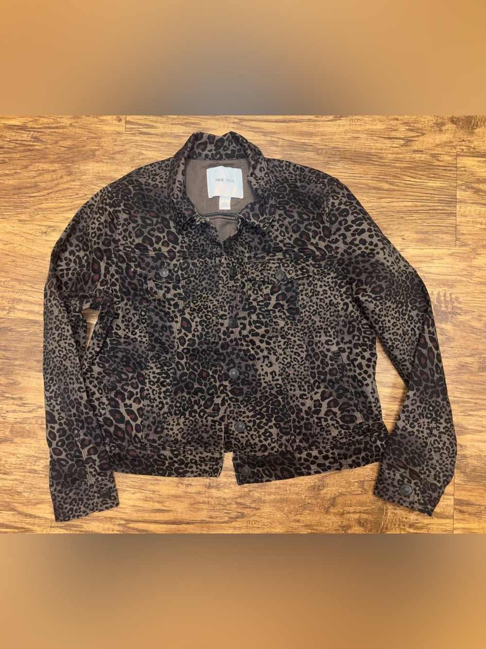 Nine West Animal Print Jacket Size Large